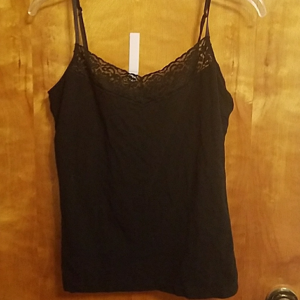 Black tank with bolt in bra